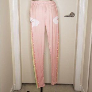 pink?cloud rainbow leggings